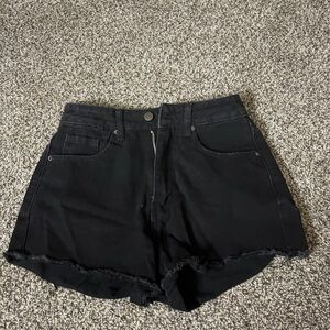 SHEIN Black High Waist Denim Shorts